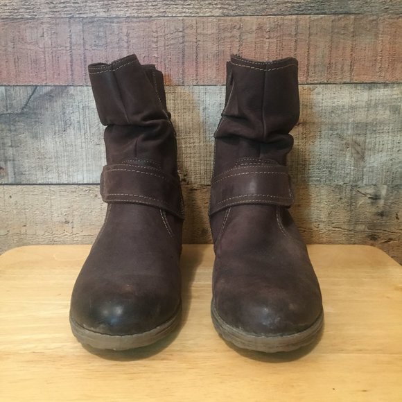 Remonte Dorndorf Ankle Boots Brown Lined Leather Slouch Style 2" Heel US Size 10 - Picture 2 of 15